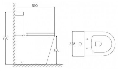 TAILORED FERRARA PLUS RIMLESS SHORT PROJECTION COMFORT HEIGHT FULL BACK TO WALL CLOSE COUPLED 'D' SHAPED WC with SOFT CLOSE SEAT, 6014 (TB) TAILORED FERRARA PLUS RIMLESS SHORT PROJECTION COMFORT HEIGHT FULL BACK TO WALL CLOSE COUPLED 'D' SHAPED WC with SOFT CLOSE SEAT, 6014 (TB)